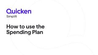 Quicken Simplifi - How to use the Spending Plan feature