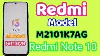 Redmi note10 hatdrest (Model)M2101K7AG pattern pin code remove without PC #redminote10 #redminote10s