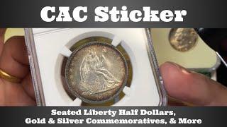 CAC Sticker Open Box - Seated Liberty Half, Gold & Silver Commemoratives, Saint-Gaudens $20, & More