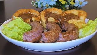 How to make Delicious Yorkshire Pudding with Gravy and Sausage