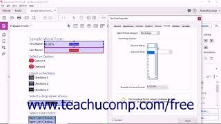 Acrobat Pro DC- Format Properties of Form Fields - Adobe Acrobat Pro DC Training Tutorial Course