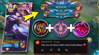 2X MANIAC! THIS BUILD IS TOO OP FOR FANNY! (NEW BEST BUILD AND EMBLEM FOR FANNY) -MLBB