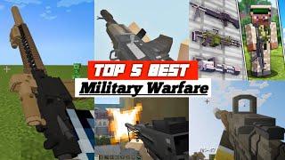 TOP 5 BEST MILITARY WARFARE Addon in Minecraft PE 1.21 [GUN MODS 3D]