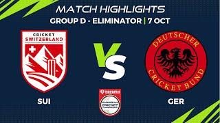 Group D, Eliminator - SUI vs GER | Highlights |Dream11 European Cricket Championship, 2022|ECC22.094