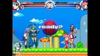 Miku Hatsune & Konata Izumi vs Amy Rose & Ai MUGEN Battle!!!