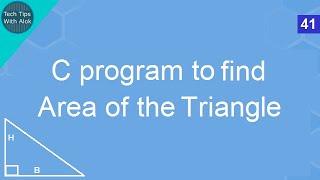 C Program To Find Area Of Triangle