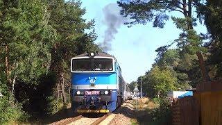 Pełnia lata w Chałupach: Nurek 754 015-6 z Jantarem // Googles ČD 754 015-6 smoking at Chalupy