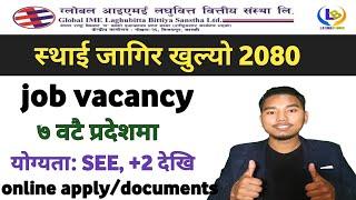 SEE, +2 पासलाई स्थाई जागिर खुल्यो | global ime laghubitta vacancy 2080 | lbsmartguru