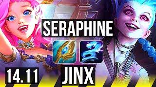 SERAPHINE & Sona vs JINX & Camille (ADC) | 74% winrate, 8/1/8, Legendary | EUW Master | 14.11