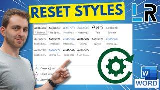 MS Word: Reset styles to default Normal.dotm styles  1 MINUTE
