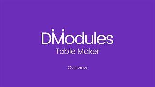 Divi-Modules – Table Maker – Overview