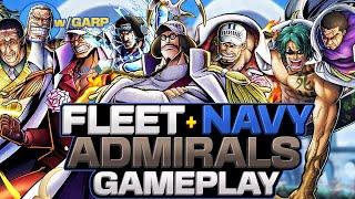 Fleet + Navy Admirals Gameplay (w/Garp) | One Piece Bounty Rush