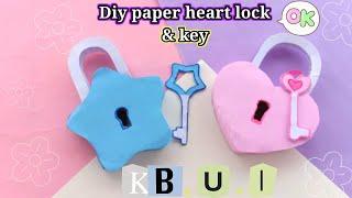 How to make heart lock and key | DIY paper heart lock and key /paper lock and key making |paper lock