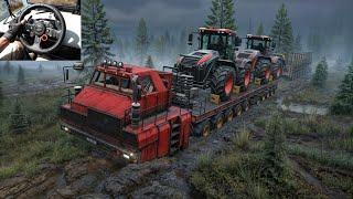 SnowRunner - Transporting Season 14 Tractor With Maz 7907 | Logitech G29 Gameplay | #628