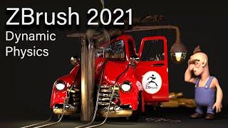 Dynamic Physics Simulation in ZBrush 2021 - Car Wreck Meshes, Dynamic Thickness, and More!!!