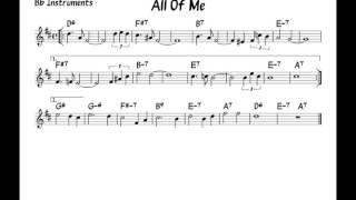 All of me - Play along - Bb version