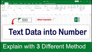 How to Convert Text Data into Number in Excel? | Text to Number |