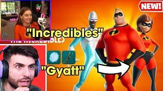 Streamers REACT TO THE INCREDIBLES Skins and Emote bundle in FORTNITE!