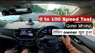 Trying 0 to 100 speed test in Hyundai Verna and braking test || 1.5 litre petrol engine