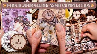 ASMR Journaling Compilation | 1 Hour Scrapbooking Aesthetic Sounds of Collage 다꾸 Mini Journal Ideas