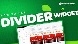 How to Use Stylish Divider Widget in Elementor | Elementor Tutorials 2024