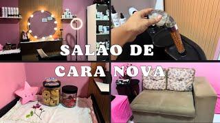 Tour pelo salão | Atualizado#tour #reforma #atualização #salão de beleza #ripado #papeldeparede