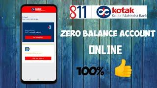 How To Open Kotak Mahindra  Zero Balance Account | online account opening process | English