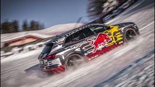 Kitzbuhel AUDI e-TRON EXTREME on Ski Slope Streif Downhill SNOW