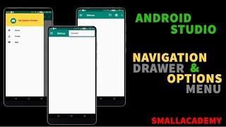 Create Simple Android Navigation Drawer and Options Menu | Android Studio Tutorial |