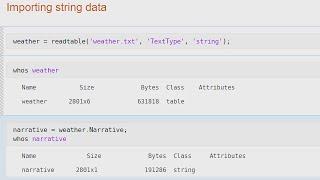 Using String Arrays for Text Data - MATLAB Video