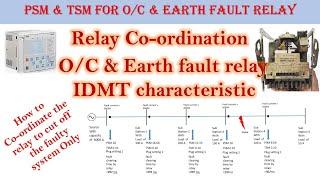 Relay co-ordination in O/C & Earth fault relay || IDMT Characteristics || Hindi