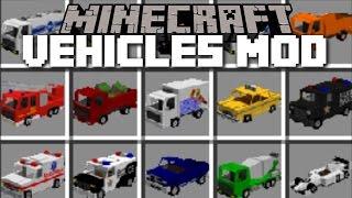 Minecraft EXTREME VEHICLES MOD / DRIVE AROUND IN SWAT CARS AND FIRE ENGINES!! Minecraft