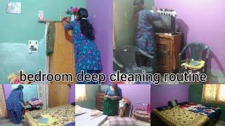 bedroom deep cleaning routine||clean with me || indian housewife morning bedroom cleaning routine||