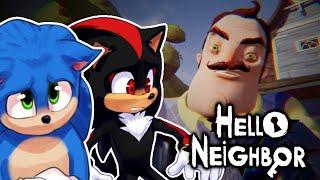 Movie Sonic and Movie Shadow play Hello Neighbor - PART 1