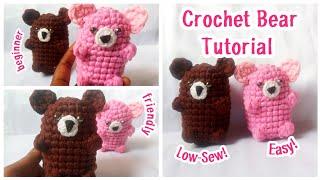 Quick & Easy Beginner Friendly Crochet Teddy Bear Tutorial | Low-Sew Crochet Amigurumi Tutorial