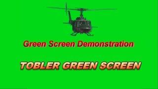 Green Screen Demonstration TOBLER GREEN SCREEN----helicopter flying out of green screen