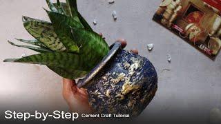 Home Decorating ideas Handmade easy | How to make flower pot with cement #diyhomedecor #cementcraft