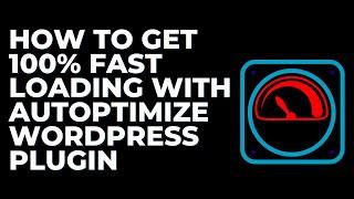 How To Get 100% Fast Loading With Autoptimize WordPress Plugin