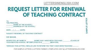 How To Write an Application For Renewal of Employment Contract | Letters in English