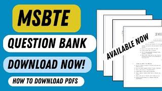 MSBTE question bank download | how to download #msbtequestionbank