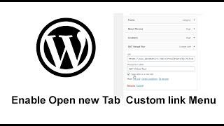 Enable open new Tab Wordpress Custom link Menu