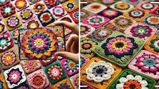 18 Crochet Flower Granny Squares to Inspire Your Creativity| Crochet Lab AI #knitting #crochet