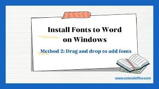 Install Fonts to Word on Windows: Drag and drop to add fonts