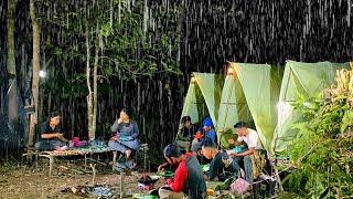 Camping rame-rame diguyur hujan deras, Membuat shalter ditengah hutan rimba...