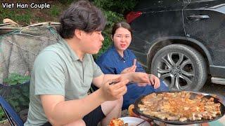 Vlog 371|Ăn thịt nướng rồi ngắm hoàng hôn. Cha điện thoại la Hoon vì quá tập trung ăn