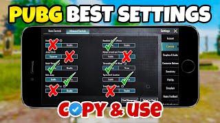 PUBG MOBILE BEST SETTINGS️THAT WILL MAKE YOU PRO PLAYERCOPY AND USE