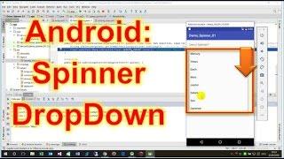 Android Studio #30: Create a Spinner DropDown List and React on Selected Item