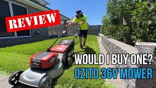Ozito PXC 36v Battery Lawn Mower Review! I had VERY LOW expectations...