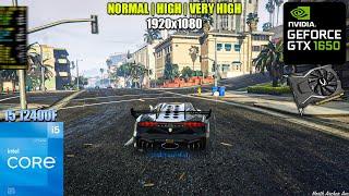 GTX 1650 | Core i5 12400F | 16Gb Ram GTA 5 FPS Test Normal | High | Very High All Settings 200fps? 