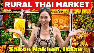 Amazing Thai Food Market in Sakon Nakhon, Isaan, Thailand - Asian Street Food, Very Cheap!